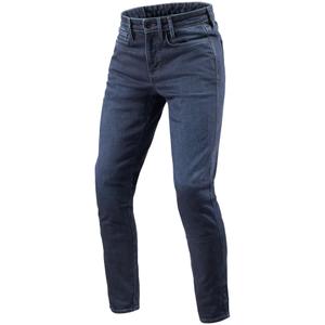 Revit Kai Skinny Short Motorradjeans in Mittelblau