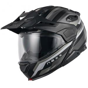 Klapphelm Motorrad Nexx X.Lifecountry Westbound matt schwarz-grau