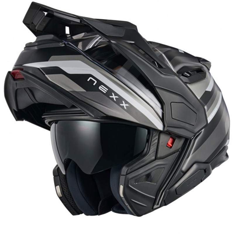 Klapphelm Motorrad Nexx X.Lifecountry Westbound matt schwarz-grau