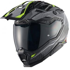 Enduro-Motorradhelm Nexx X.WED3 Furka grau-fluogelb