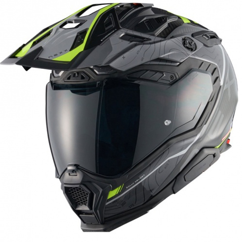 Enduro-Motorradhelm Nexx X.WED3 Furka grau-fluogelb