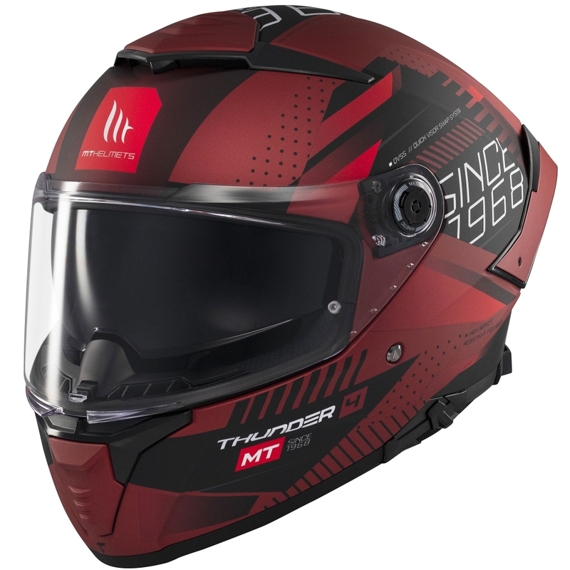 Integrierter Motorradhelm MT Thunder 4 SV Luminence rot