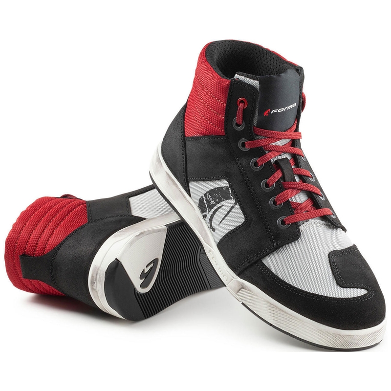 Forma Ground Dry Chicago Motorradstiefel schwarz-rot-grau