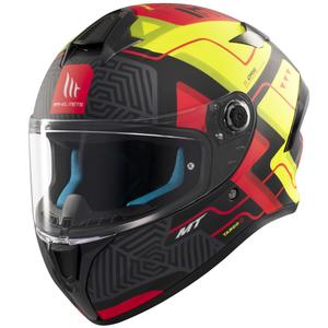 Integrierter Motorradhelm MT Targo S Brik mattschwarz-gelb