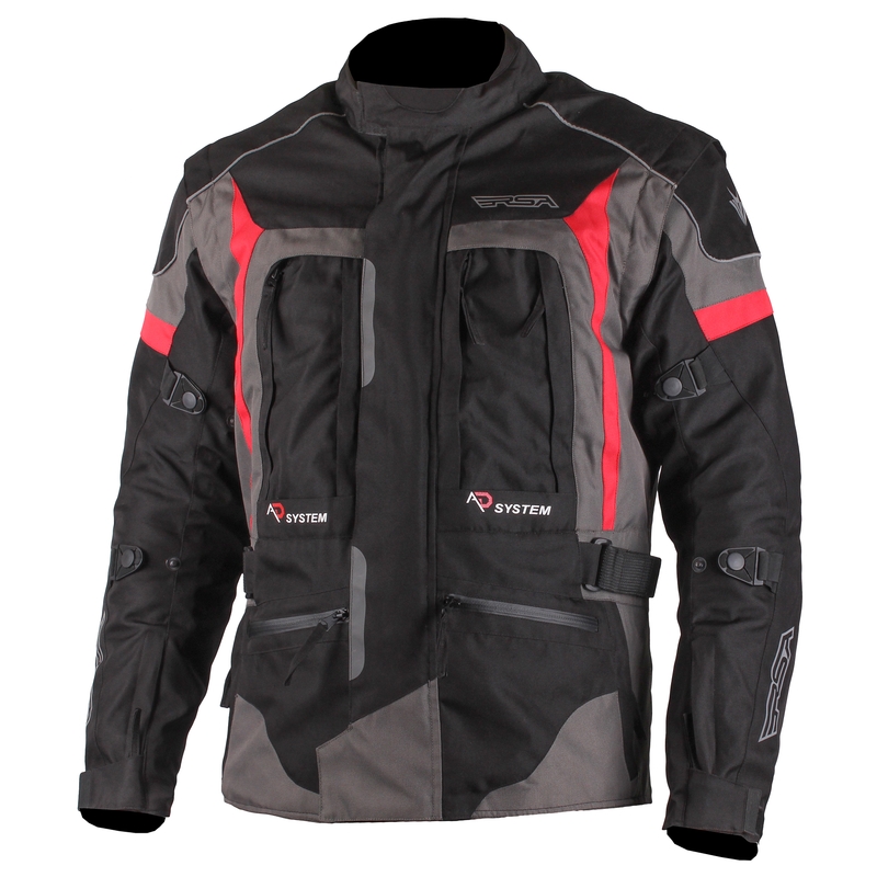 RSA Travis schwarz-grau-rot Motorradjacke Ausverkauf