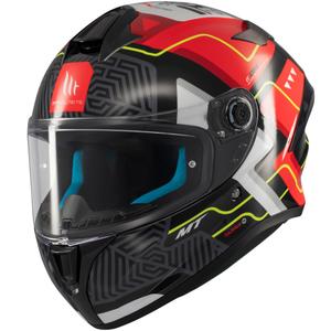 Integrierter Motorradhelm MT Targo S Brik glänzend schwarz-rot