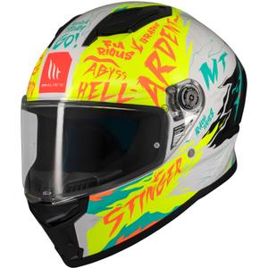 Integrierter Motorradhelm MT Stinger 2 Ardent weiß-gelb