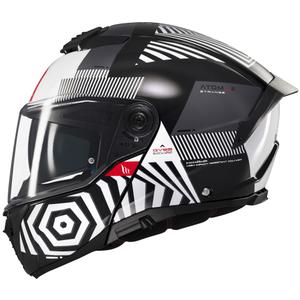 Klappbarer Motorradhelm MT Atom 2 SV Strange schwarz-weiß-grau