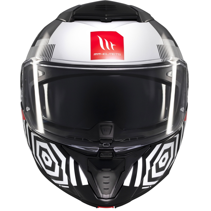 Klappbarer Motorradhelm MT Atom 2 SV Strange schwarz-weiß-grau