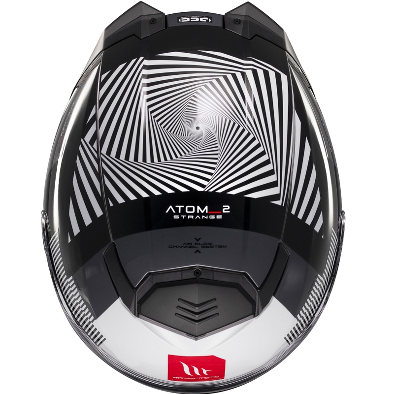 Klappbarer Motorradhelm MT Atom 2 SV Strange schwarz-weiß-grau