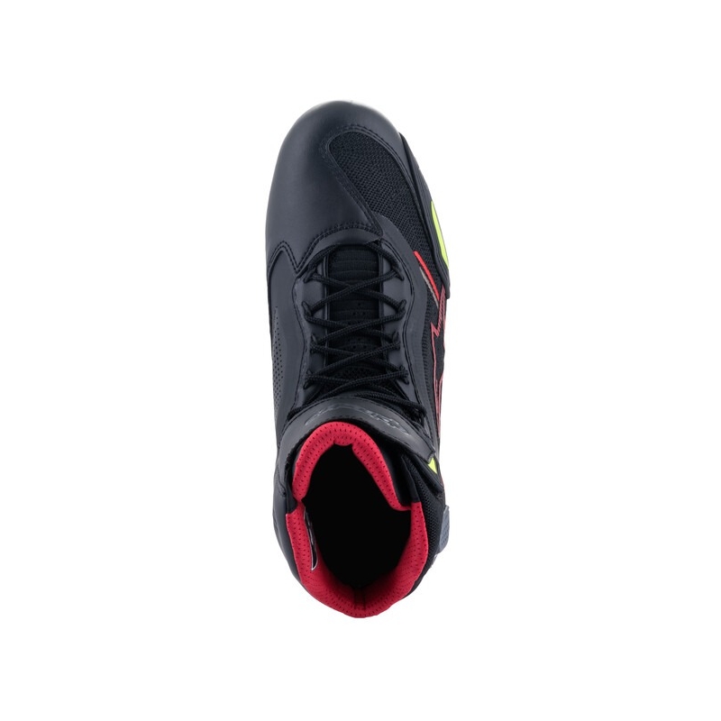 Alpinestars Faster-3 Rideknit Motorradstiefel schwarz-rot-fluo gelb-grau