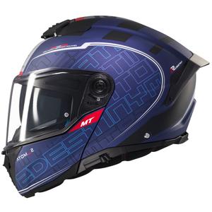 Klappbarer Motorradhelm MT Atom 2 SV Destiny mattblau-schwarz