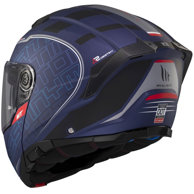 Klappbarer Motorradhelm MT Atom 2 SV Destiny mattblau-schwarz