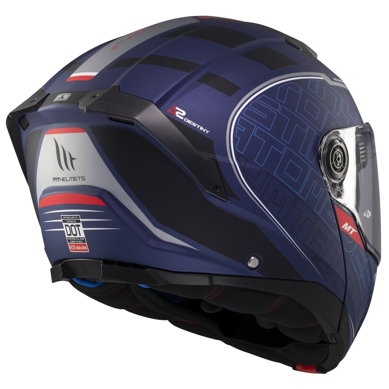 Klappbarer Motorradhelm MT Atom 2 SV Destiny mattblau-schwarz