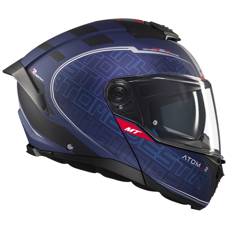 Klappbarer Motorradhelm MT Atom 2 SV Destiny mattblau-schwarz