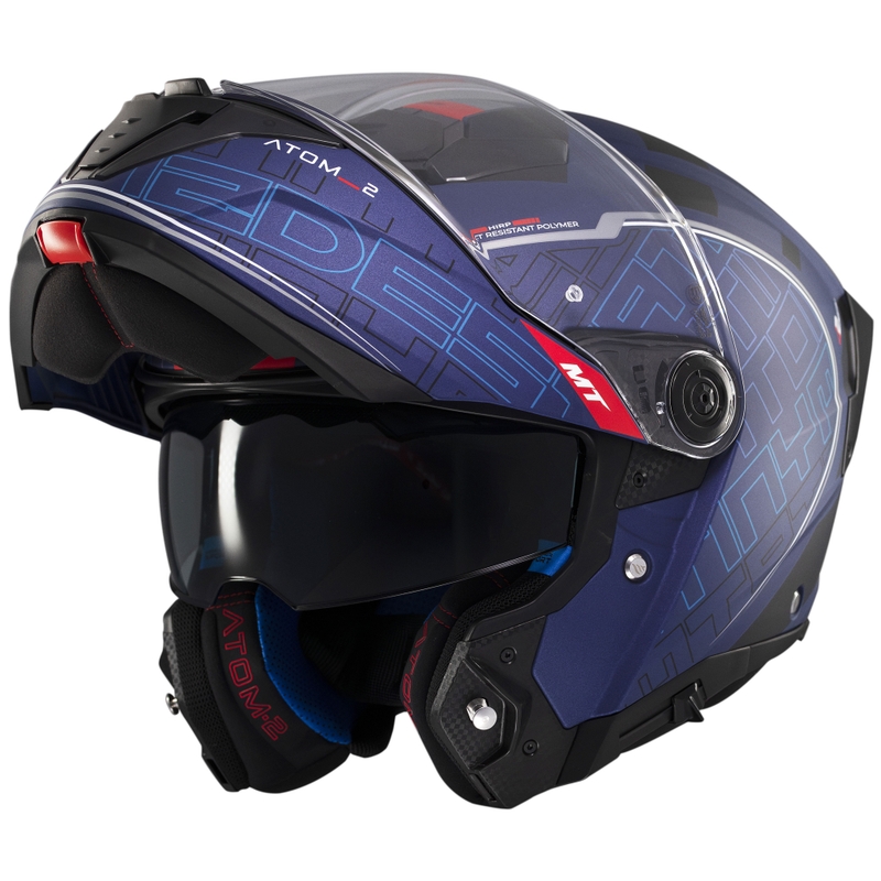 Klappbarer Motorradhelm MT Atom 2 SV Destiny mattblau-schwarz
