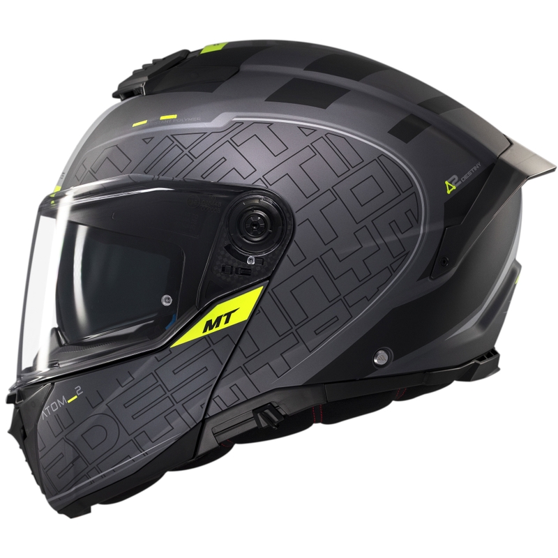 Klappbarer Motorradhelm MT Atom 2 SV Destiny mattschwarz-grau