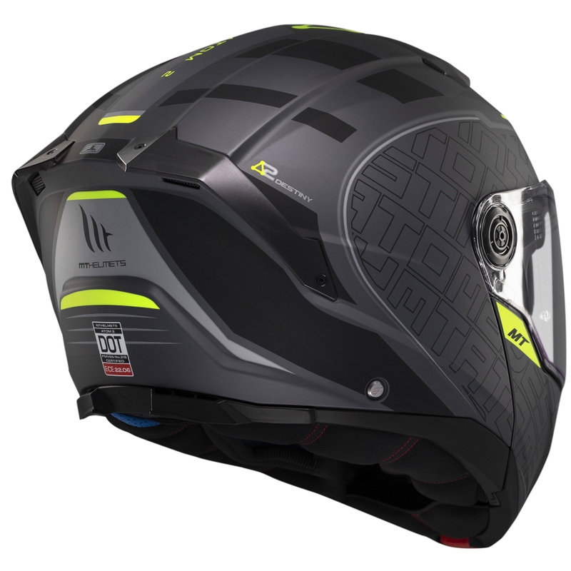 Klappbarer Motorradhelm MT Atom 2 SV Destiny mattschwarz-grau