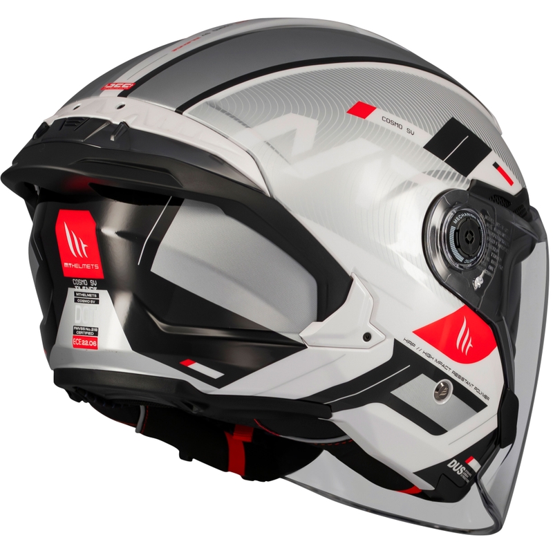 Offener Motorradhelm MT Cosmo SV Silence weiß-grau