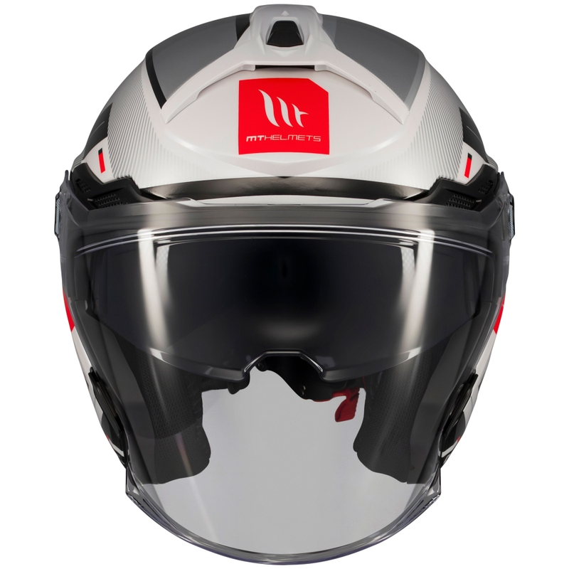 Offener Motorradhelm MT Cosmo SV Silence weiß-grau