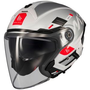 Offener Motorradhelm MT Cosmo SV Silence weiß-grau