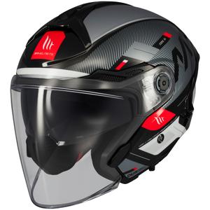 Offener Motorradhelm MT Cosmo SV Silence schwarz-grau-weiß