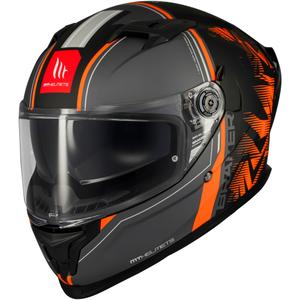 Integrierter Motorradhelm MT Braker SV Charm mattschwarz-orange