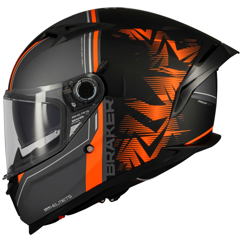 Integrierter Motorradhelm MT Braker SV Charm mattschwarz-orange