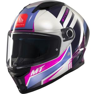 Integrierter Motorradhelm MT Stinger 2 Tron grau-lila-rosa