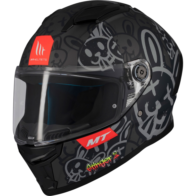 Integrierter Motorradhelm MT Stinger 2 RAM F1 schwarz-grau