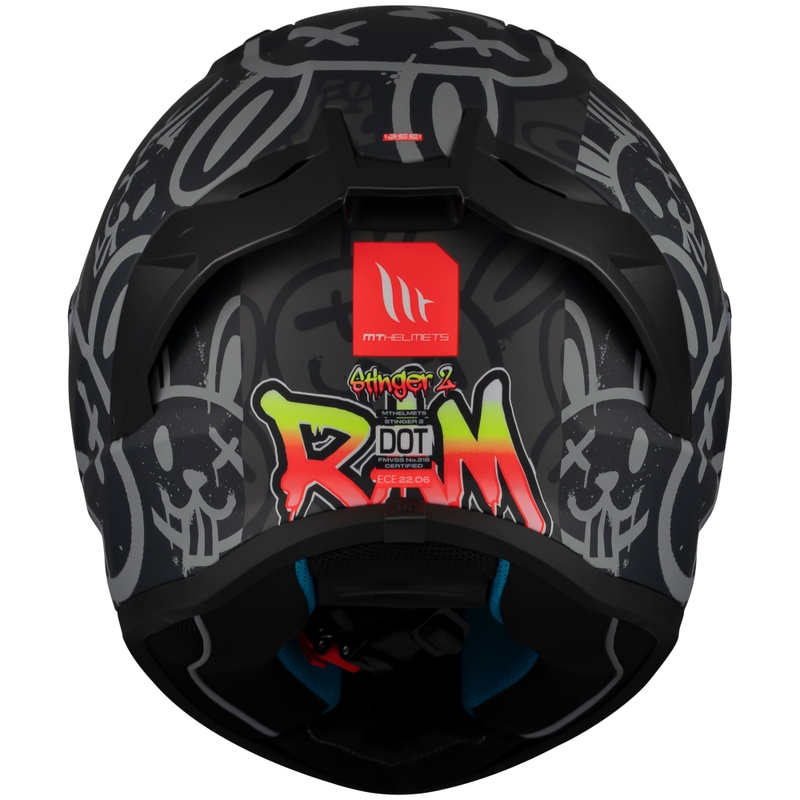 Integrierter Motorradhelm MT Stinger 2 RAM F1 schwarz-grau
