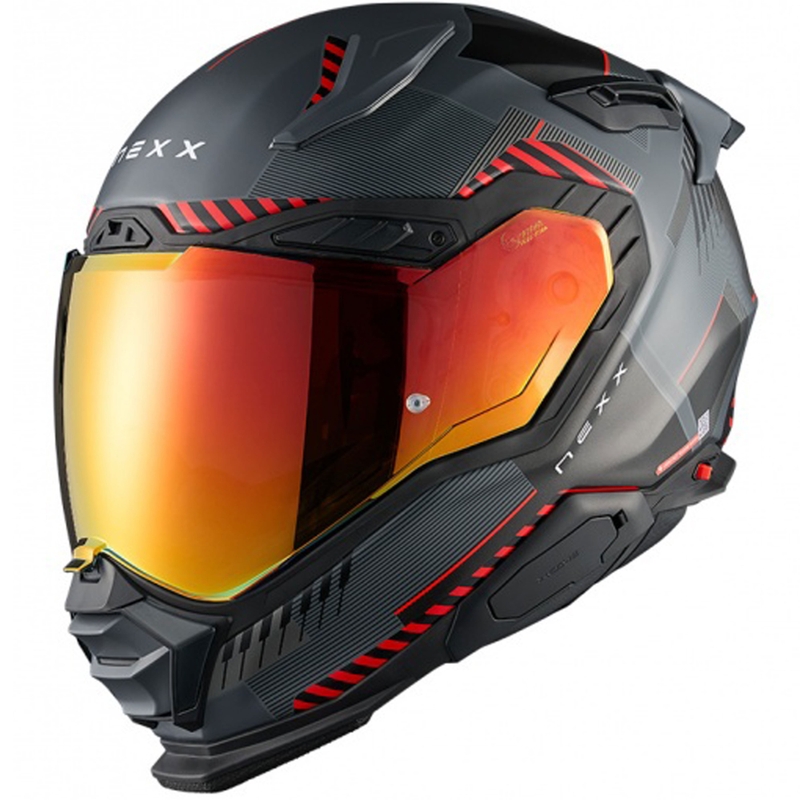 Integrierter Motorradhelm Nexx X.WST3 Fluence grau-rot Ausverkauf