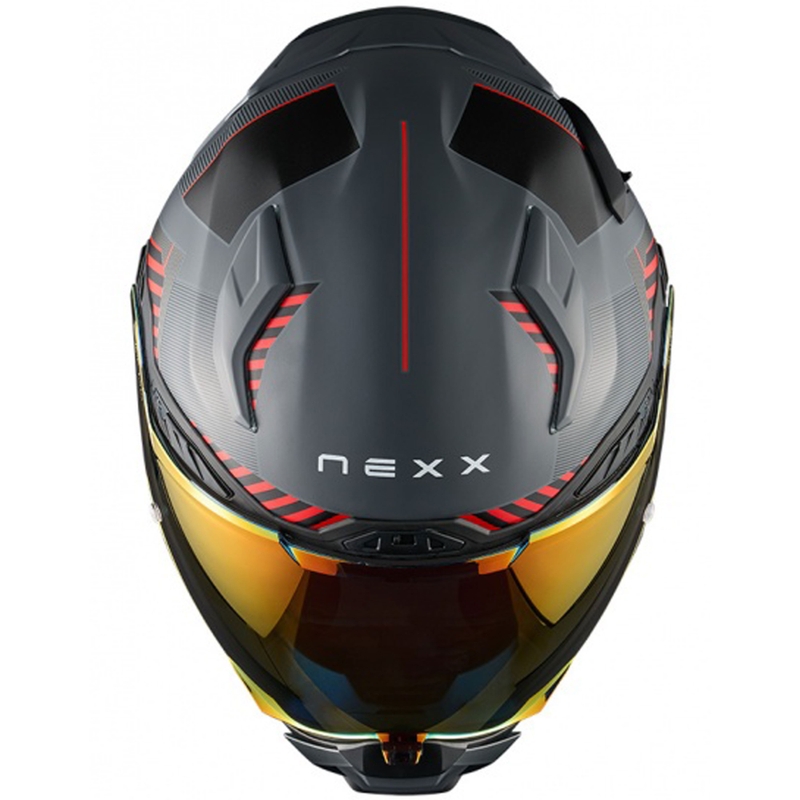 Integrierter Motorradhelm Nexx X.WST3 Fluence grau-rot Ausverkauf