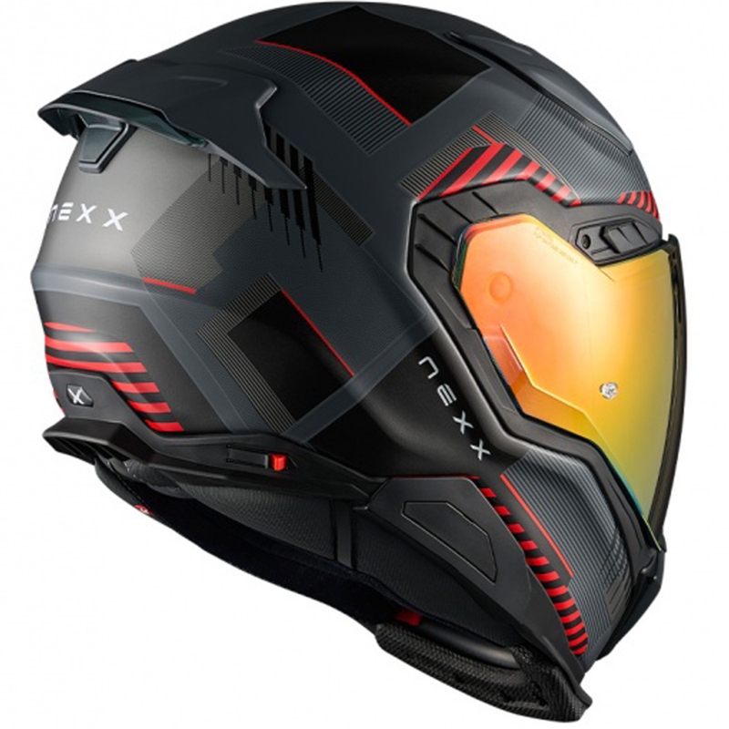 Integrierter Motorradhelm Nexx X.WST3 Fluence grau-rot Ausverkauf