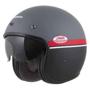 Jethelm Cassida Oxygen 2.0 Jawa OHC matt grau-rot-schwarz-weiß