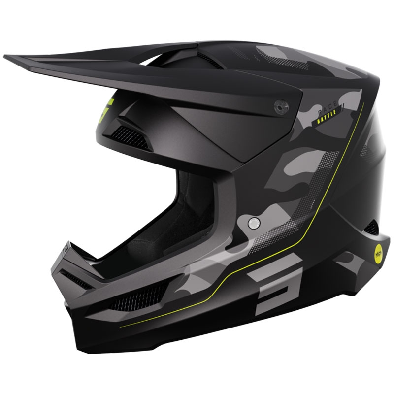 Motocross-Helm Shot Race Battle Fluo Yellow Matte Sale Ausverkauf