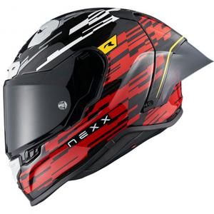 Integrierter Motorradhelm Nexx X.R3R Glitch Racer rot-weiß