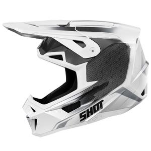 Motocross-Helm Shot Lite Challenger perlschwarz-weiß