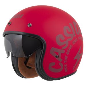 Cassida Oxygen 2.0 Gear Motorradhelm mit offenem Gesicht Mattrot-Dunkelrot