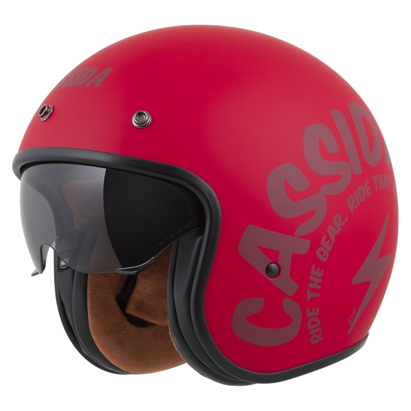 Cassida Oxygen 2.0 Gear Motorradhelm mit offenem Gesicht Mattrot-Dunkelrot