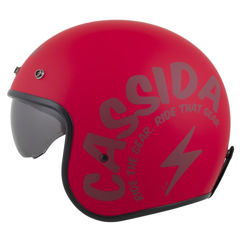 Cassida Oxygen 2.0 Gear Motorradhelm mit offenem Gesicht Mattrot-Dunkelrot