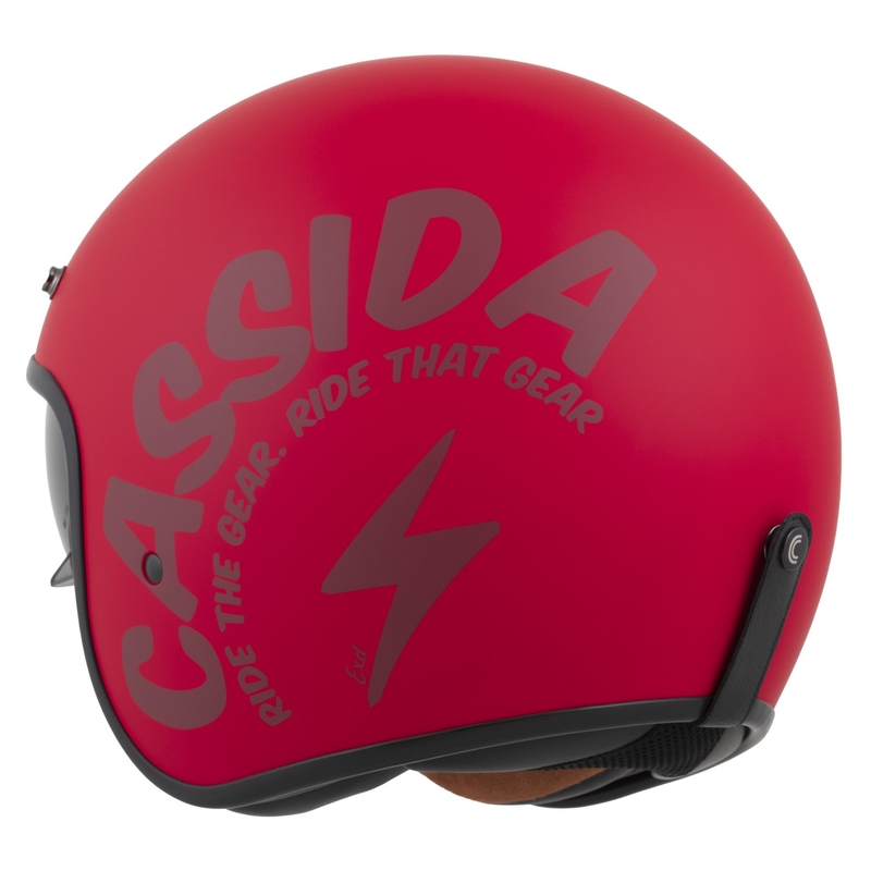 Cassida Oxygen 2.0 Gear Motorradhelm mit offenem Gesicht Mattrot-Dunkelrot