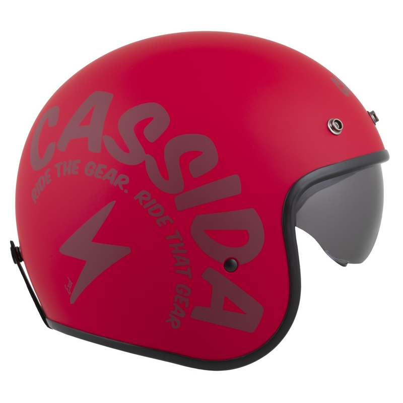 Cassida Oxygen 2.0 Gear Motorradhelm mit offenem Gesicht Mattrot-Dunkelrot