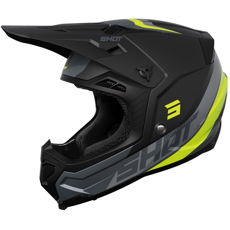 Motocross-Helm Shot Core Custom schwarz-fluo gelb