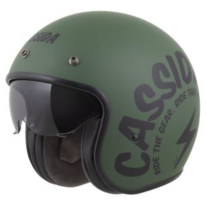 Cassida Oxygen 2.0 Gear Motorradhelm mit offenem Gesicht Mattgrün-Schwarz