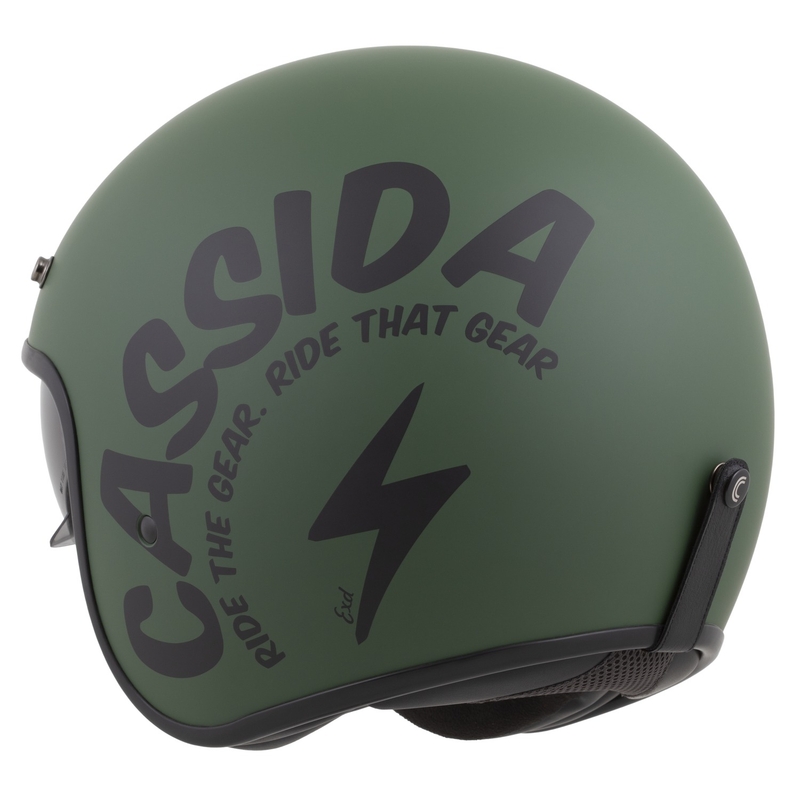 Cassida Oxygen 2.0 Gear Motorradhelm mit offenem Gesicht Mattgrün-Schwarz