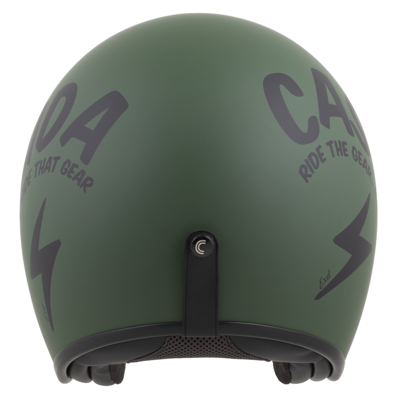 Cassida Oxygen 2.0 Gear Motorradhelm mit offenem Gesicht Mattgrün-Schwarz