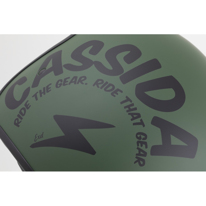 Cassida Oxygen 2.0 Gear Motorradhelm mit offenem Gesicht Mattgrün-Schwarz