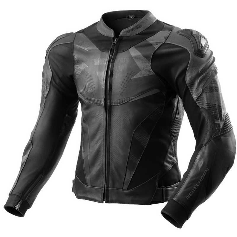 Leder-Motorradjacke Rebelhorn Inferno schwarz