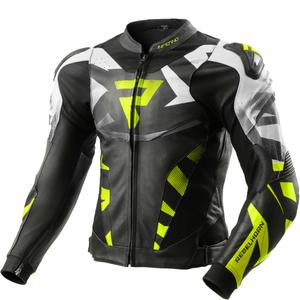 Leder-Motorradjacke Rebelhorn Inferno schwarz-fluogelb